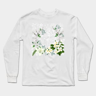 White Blossoms Courage_Green Jade Long Sleeve T-Shirt